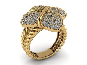 joalheria anel argolas gema ouro Casamento diamante prata luxo imprimível tecido brilhante jóias moda beleza cubano ligação noivado platina david yurman 3d print model - Mito3D