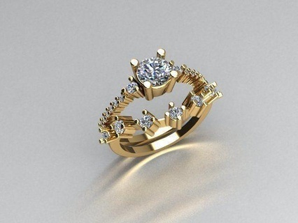 joyería joya anillo oro plata imprimible anillos diamante compromiso Moda libre joyas gratis freering newring 3d print model - Mito3D
