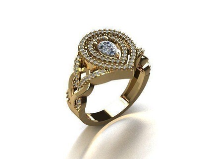 Schmuck Ring Gold Silber druckbar Ringe Diamant Juwel Engagement Mode 3djewelry freijudentum Schmuckring freering 3d print model - Mito3D