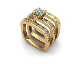 jewelry ring 020 gold silver printable jewel jewellery gem wedding engagem diamond cad fashion beauty necklace brilliant pendant brillant rings 3d print model - Mito3D