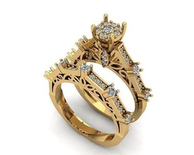 jewelry ring 023 gold silver printable jewel jewellery gem wedding engagem diamond cad fashion beauty necklace brilliant pendant brillant rings 3d print model - Mito3D