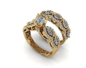 jewelry ring 025 gold silver printable jewel jewellery gem wedding engagem diamond cad fashion beauty necklace brilliant pendant brillant rings 3d print model - Mito3D