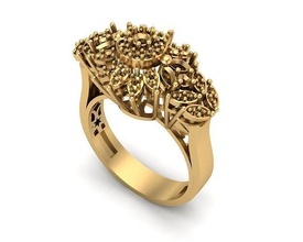 jewelry ring 027 gold silver printable jewel jewellery gem wedding engagem diamond cad fashion beauty necklace brilliant pendant brillant rings 3d print model - Mito3D