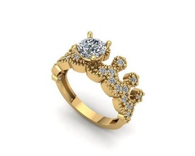 bijoux bague 095 or argent imprimable bijou gemme mariage engagem diamant goujat beauté Collier brillant pendentif anneaux solitaire 3d print model - Mito3D