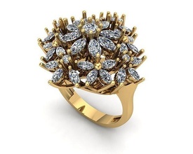 Schmuck Ring 124 Gold Silber druckbar Juwel Hochzeit engagem Diamant cad Schönheit Halskette brillant Anhänger Ringe Solitär 3d print model - Mito3D