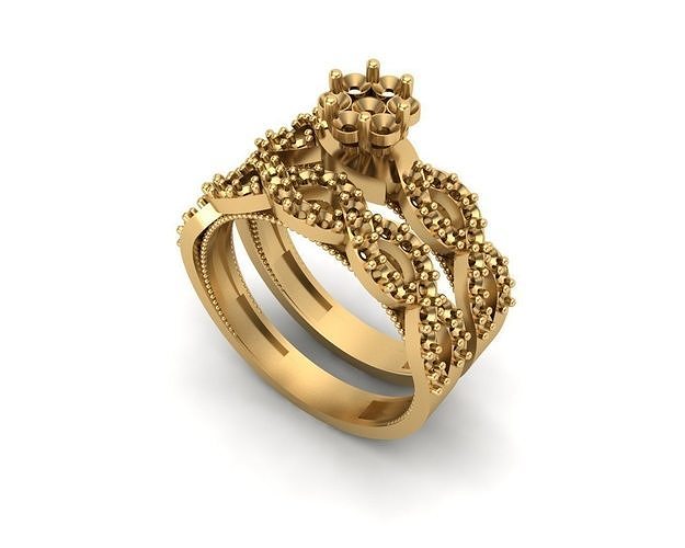 joyería joya anillo 125 oro plata imprimible Boda enganchar diamante canalla belleza collar brillante colgante pendiente anillos solitario 3D print model - Mito3D