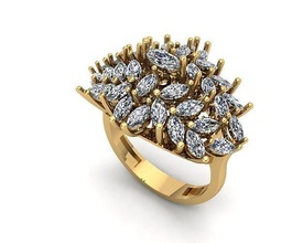 schmuck ring 133 gold silber druckbar juwel hochzeit engagem diamant cad schönheit brillant ringe solitär 3d print model - Mito3D