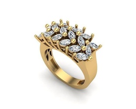 jewelry ring 187 gold diamond jewellery fashion beauty gem brilliant silver lighting white light sterling rings 3d print model - Mito3D