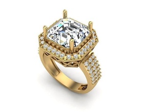 jewelry ring 191 gold diamond jewellery fashion beauty gem brilliant silver lighting white light sterling rings 3d print model - Mito3D