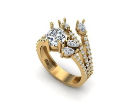 bijoux bague 204 or diamant mode beauté gemme brillant argent éclairage blanc lumière sterling anneaux 3d print model - Mito3D