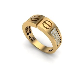 joyería joya anillo 206 colgante pendiente oro diamante Moda belleza brillante pantera collar plata Encendiendo blanco ligero lámpara libra esterlina anillos 3d print model - Mito3D