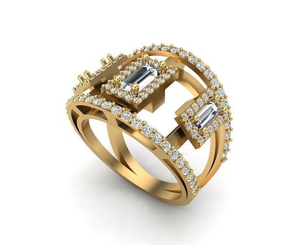 joyería joya anillo 226 oro diamante moda belleza brillante plata encendiendo blanco ligero libra esterlina anillos 3D print model - Mito3D