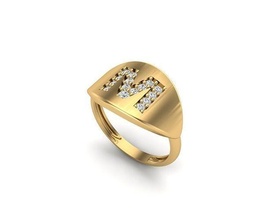 jewelry ring 232 gold diamond jewellery fashion beauty gem brilliant silver lighting white light sterling rings 3d print model - Mito3D