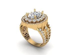 joyería joya anillo 355 colgante pendiente oro diamante Moda belleza brillante pantera collar plata Encendiendo blanco ligero lámpara libra esterlina anillos 3d print model - Mito3D