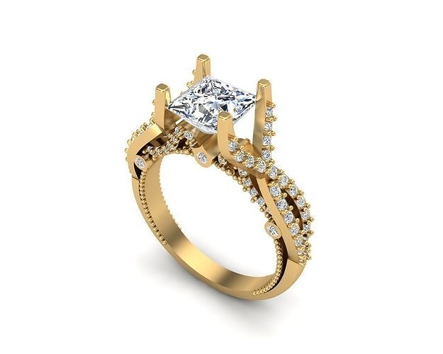 jewelry ring 396 gold diamond jewellery fashion beauty gem brilliant silver lighting white light sterling rings 3D print model - Mito3D