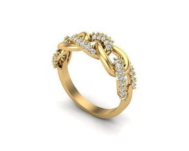 joyería joya anillo 434 oro diamante Moda belleza brillante plata Encendiendo blanco ligero libra esterlina anillos 3d print model - Mito3D