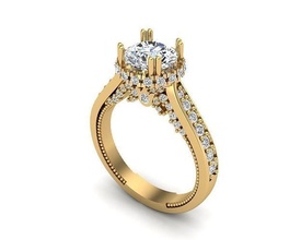 joalheria anel 435 ouro diamante jóias moda beleza gema brilhante prata iluminação branco luz esterlina argolas 3d print model - Mito3D