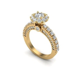 bijoux bague 440 or diamant mode beauté gemme brillant argent éclairage blanc lumière sterling anneaux 3d print model - Mito3D