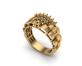 joalheria anel 444 ouro diamante jóias moda beleza gema brilhante prata iluminação branco luz esterlina argolas 3d print model - Mito3D