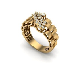 joalheria anel 445 ouro diamante jóias moda beleza gema brilhante prata iluminação branco luz esterlina argolas 3d print model - Mito3D