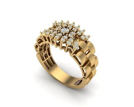 joyería joya anillo 447 oro diamante Moda belleza brillante plata Encendiendo blanco ligero libra esterlina anillos 3d print model - Mito3D