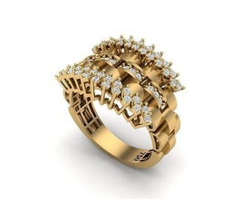 joyería joya anillo 449 oro diamante Moda belleza brillante plata Encendiendo blanco ligero libra esterlina anillos 3d print model - Mito3D