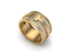 joyería joya anillo 454 oro diamante Moda belleza brillante plata Encendiendo blanco ligero libra esterlina anillos 3d print model - Mito3D