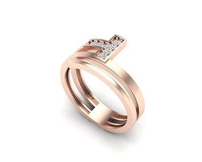 jewelry ring 459 gold diamond jewellery fashion beauty gem brilliant silver lighting white light sterling rings 3d print model - Mito3D