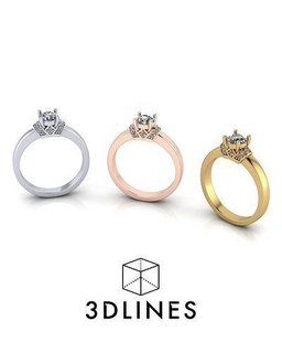 jewelry ring 5mm diamond platinum design art gold printable silver rings jewel jewellery luxury fashion gem designer wedding engagement brilliant carat 3d print model - Mito3D