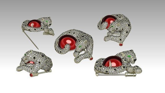 joyería joya anillo broche puma jaguar gato león Tigre leopardo oro maskiyan dejé zbrushjewelry 3djewelrymodel plata anillos 3d print model - Mito3D