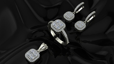 bijoux bague boucle d'oreille Collier diamant bijou mode or gemme brillant sterling pendentif beauté 3djewel matrice rhinocéros 3d print model - Mito3D