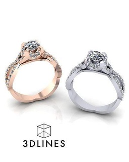 joalheria anel cheio Casamento argolas noivado jóia jóias diamante imprimível Alto ouro coquetel branco amarelo rosa platina gema quilate luxo 3d print model - Mito3D