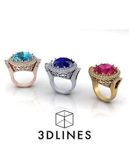 gioielleria squillare lusso platino design arte oro stampabile argento anelli gioiello diamante moda gemma progettista nozze Fidanzamento brillante 3d print model - Mito3D