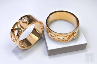 Schmuck Ring Muster Diamant Gold Silber stl obj gedruckt cnc Fallen Wachs druckbar Stil Mode drucken Edelsteine Juwel Ringe 3d print model - Mito3D