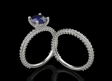 jewelry ring precious stones silver printable diamond jewel jewellery wedding sterling fashion platinum gem engagement brilliant beauty brillant sapphire diamant rings 3d print model - Mito3D