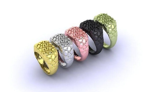 jewelry ring r001 5 measures gold printable diamond silver rings precious platinum engagement brilliant luxury gem love 3d print model - Mito3D