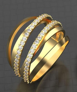 Schmuck Ring Silber Gold drucken Modering Mode wunderschönen 3d druckbar Diamant 3dprint Juwel Platin Hochzeit brillant Edelstein Engagement Ringe 3d print model - Mito3D