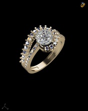 jóias anel estilo único luxo quilate de prata platina diamante ouro printable moda beleza vestuário a casamento o engajamento acessório sterling brillant design anéis 3d print model - Mito3D