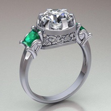 jóias anel de mulheres nupcial diamante esmeralda presente ouro personalizado prata solitário o engajamento platina casamento branco womenbandring safira anéis 3d print model - Mito3D