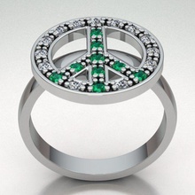bijoux bague femmes gemme or diamant pierre naissance personnalisé gif blanc émeraude saphir rubis anneaux 3d print model - Mito3D