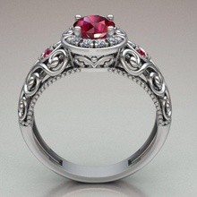 joyería del anillo de las mujeres la novia diamante esmeralda regalo oro personalizada plata solitario compromiso joyas platino los anillos boda blanco 3d print model - Mito3D