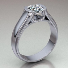 jewelry ring women gold jewellery bridal diamond emerald gemstone gift silver solitary engagement jewel platinum wedding ringwhite rings 3d print model - Mito3D