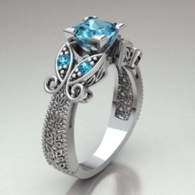 joyería del anillo de las mujeres la novia diamante esmeralda regalo oro personalizada plata solitario compromiso joyas platino los anillos boda blanco weddingring 3d print model - Mito3D