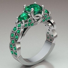 jóias anel de mulheres nupcial diamante esmeralda presente ouro personalizado prata solitário o engajamento platina casamento branco womenbandring safira anéis 3d print model - Mito3D