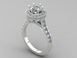bijoux anneaux platine luxe femme impression 3dprinted imprimable conception bijou d'or mode or prototypage diamant bague brillant 3d print model - Mito3D
