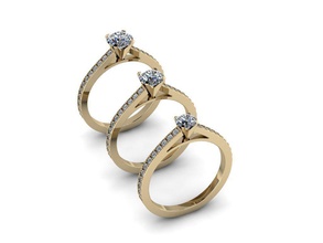 jóias anéis de nove 023 anel brilho diamante a moda ouro prata jóia o engajamento gem casamento sterling iluminador brilhantes beleza paisagem 3d print model - Mito3D
