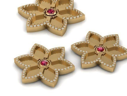 gioielleria impostato orecchino oro argento diamante orecchini stampabile gioiello Fidanzamento squillare anelli gemma 3d print model - Mito3D