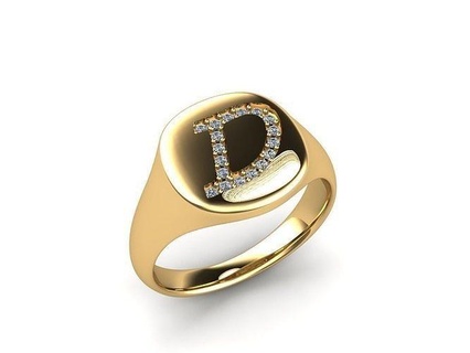 jewelry signature ring font letter rings jewel jewellery gem cad silver diamond printable engagement wedding matrix fashion beauty women girl 3d print model - Mito3D