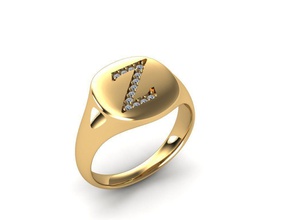 jóias anel assinatura a moda mulheres tipo de letra beleza brilho printable jóia o cad ouro prata brilhando dia matriz imprimir gem iluminador gemas anéis 3d print model - Mito3D