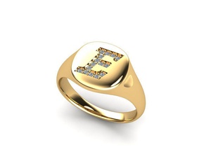 schmuck unterschrift ring glasiert gold metallisch leuchtenden silber übersetzung instabil chrom symbol engagement stahl luxus g3 sterling brief schriftart juwel mode ringe 3d print model - Mito3D